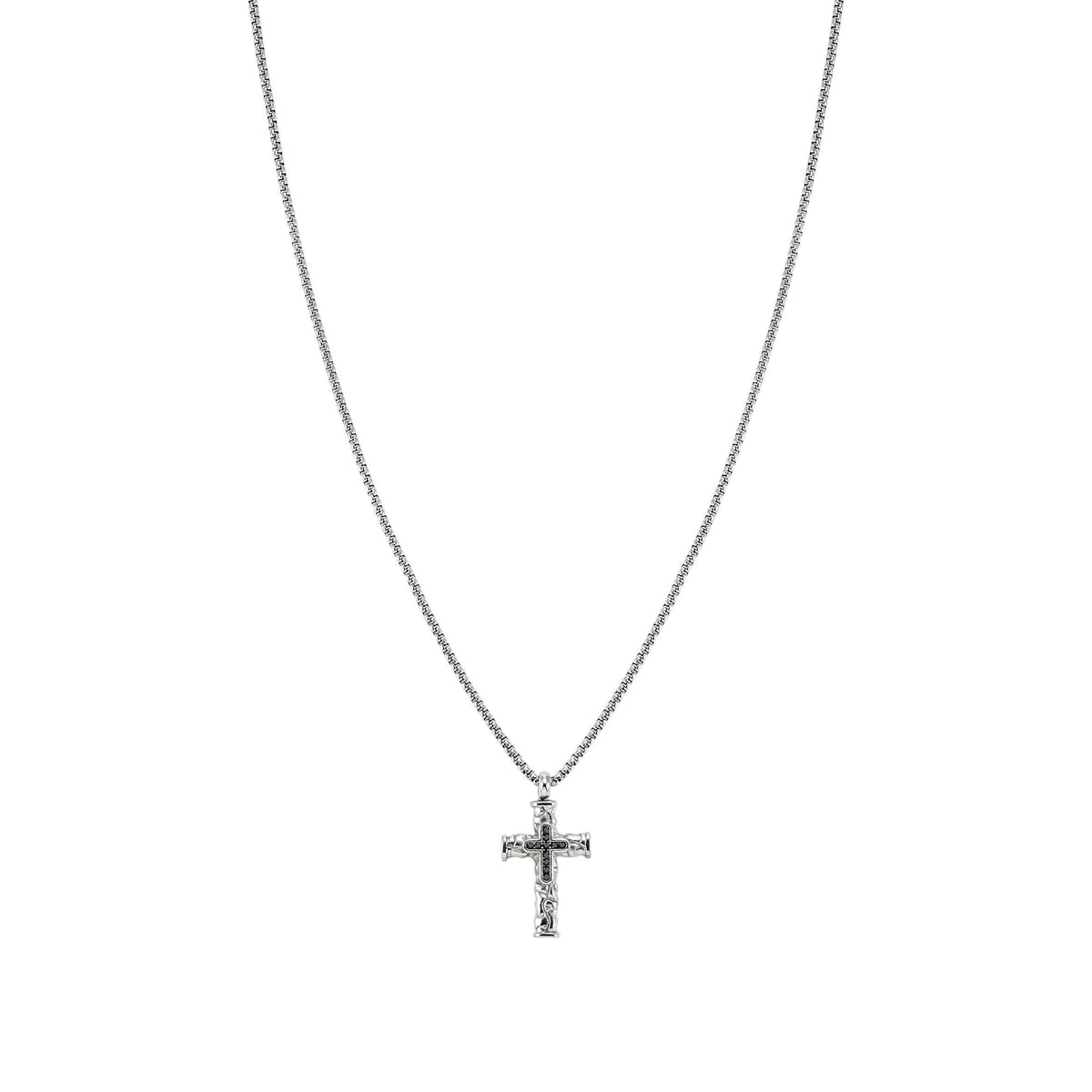 Nomination Bold Steel decorated cross necklace, detail