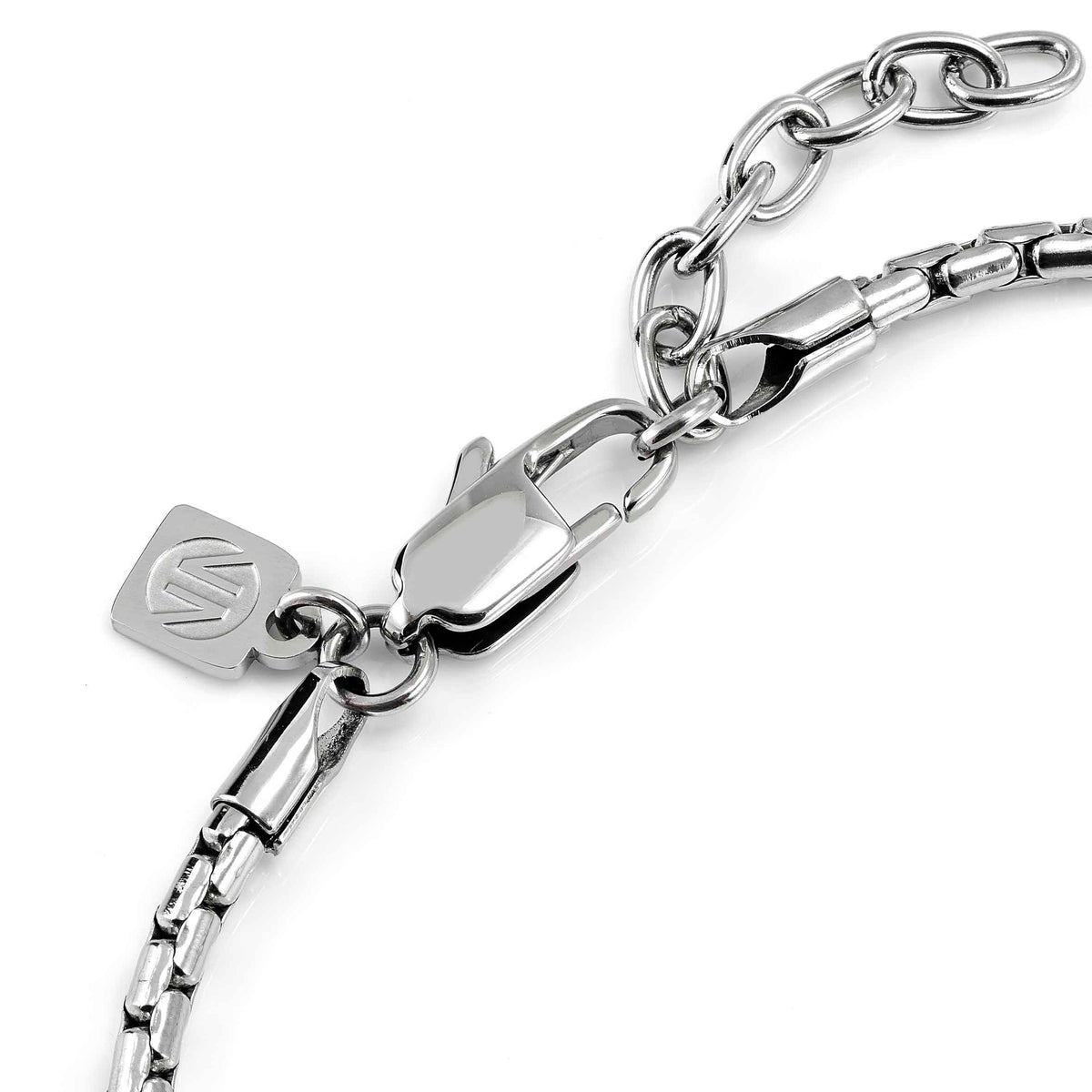 Nomination Bold Steel white pearl necklace, worn