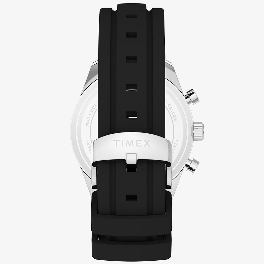 Timex Ridgefield Chronograph Silicone Strap Watch Black Dial