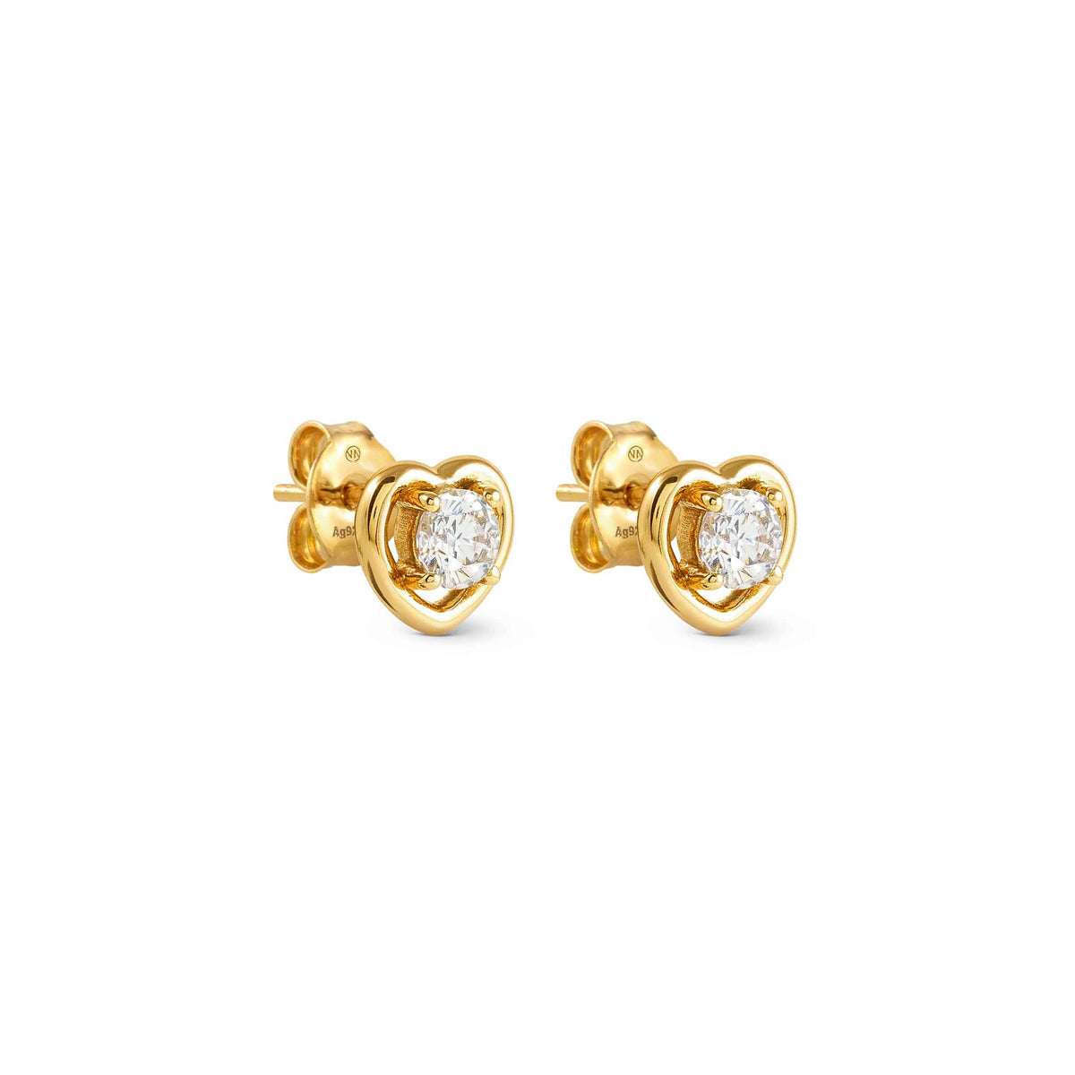 Nomination CosmicLove Earrings Heart with Cubic Zirconia, Gold - angle