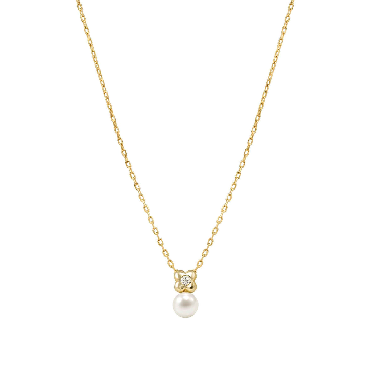 Nomination Pearls Loop Necklace, Four-Leaf Clover and Pearl