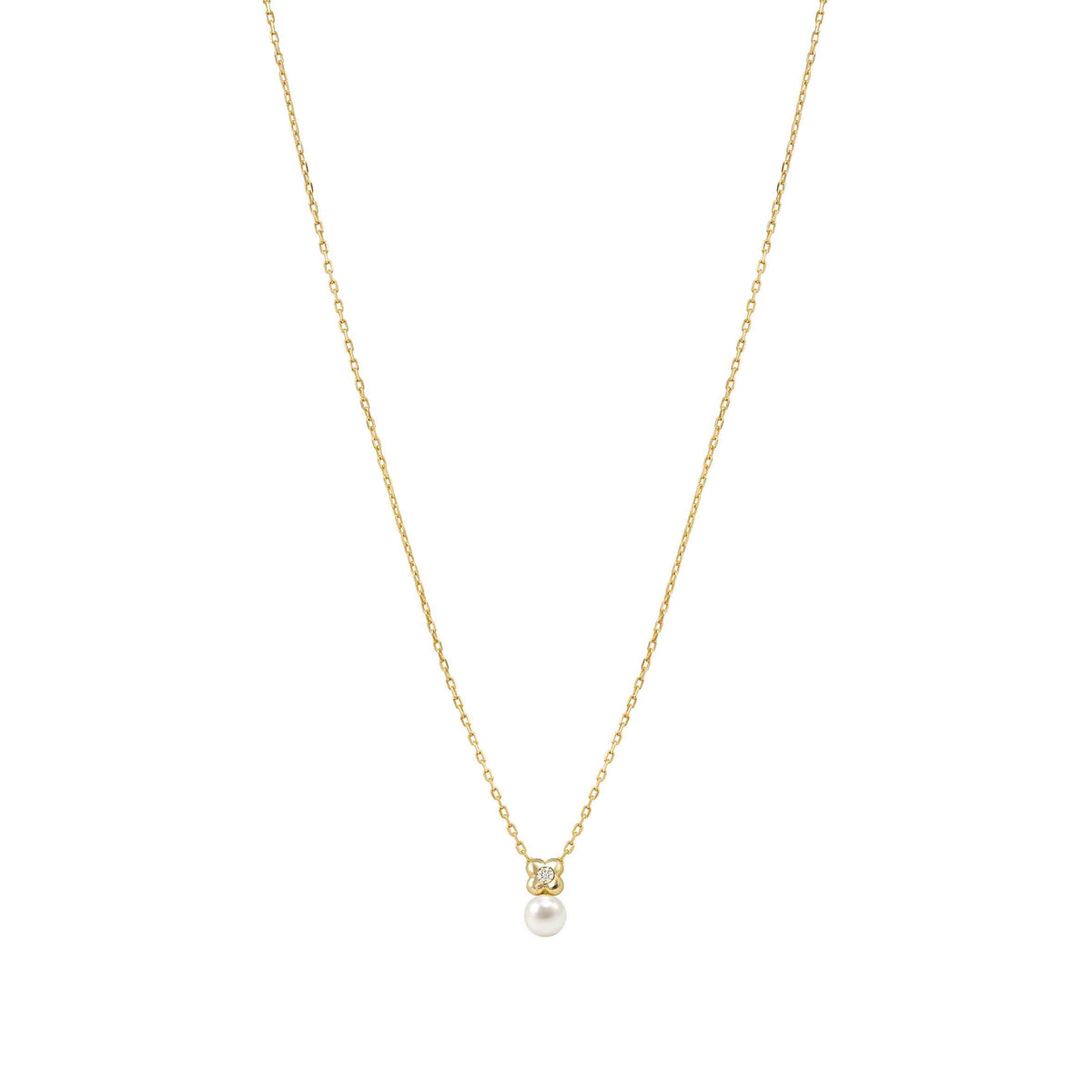 Nomination Pearls Loop Necklace, Four-Leaf Clover and Pearl
