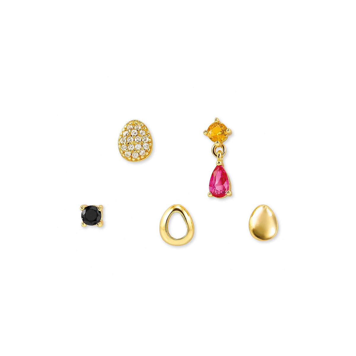Nomination Set 5 Single Precious Moves Coloured Earrings