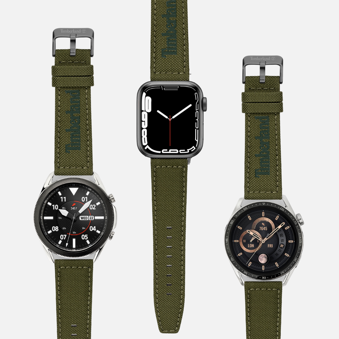 Timberland Sapo Khaki Green Leather Watch Strap