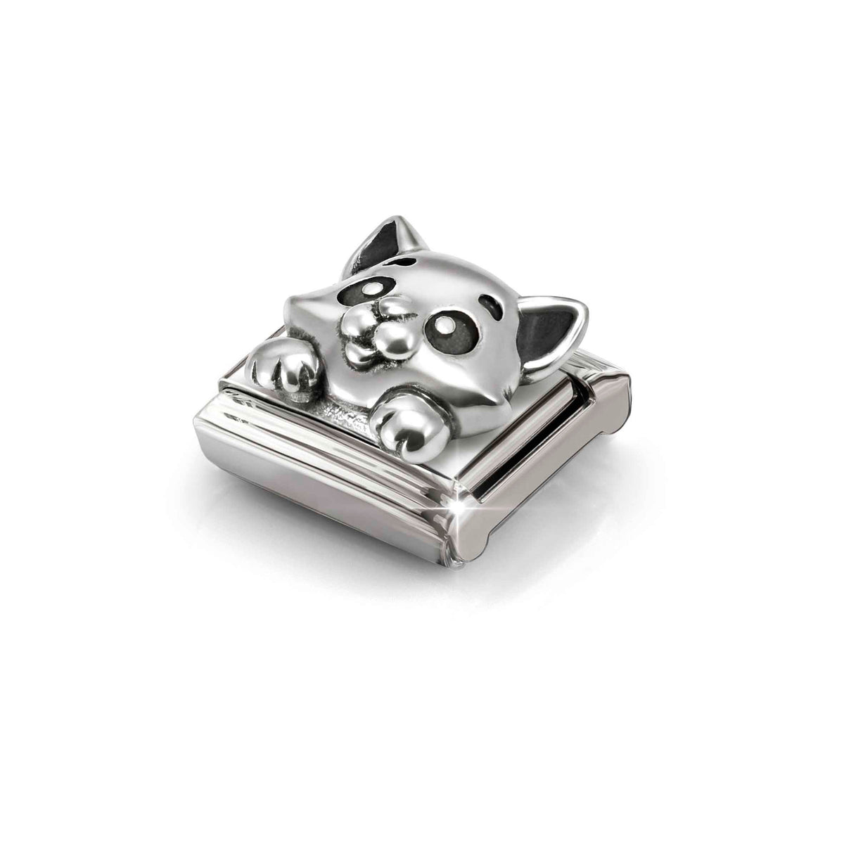Nomination Composable Link Cat, Oxidized Silver - angle 2