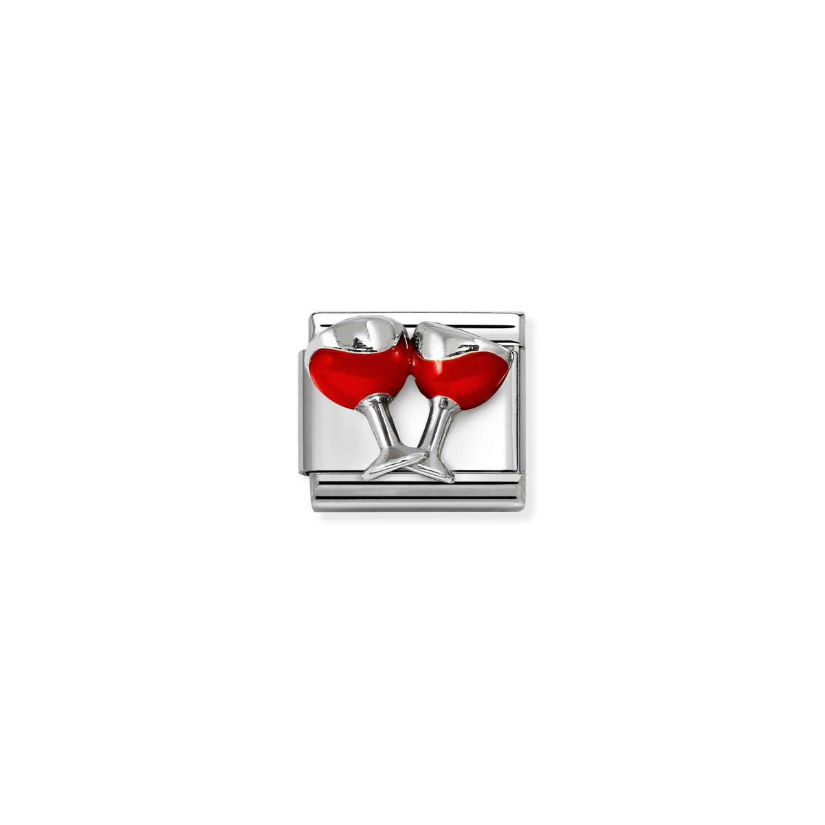 Nomination Composable Link Red Wine Glasses, 925 Sterling Silver