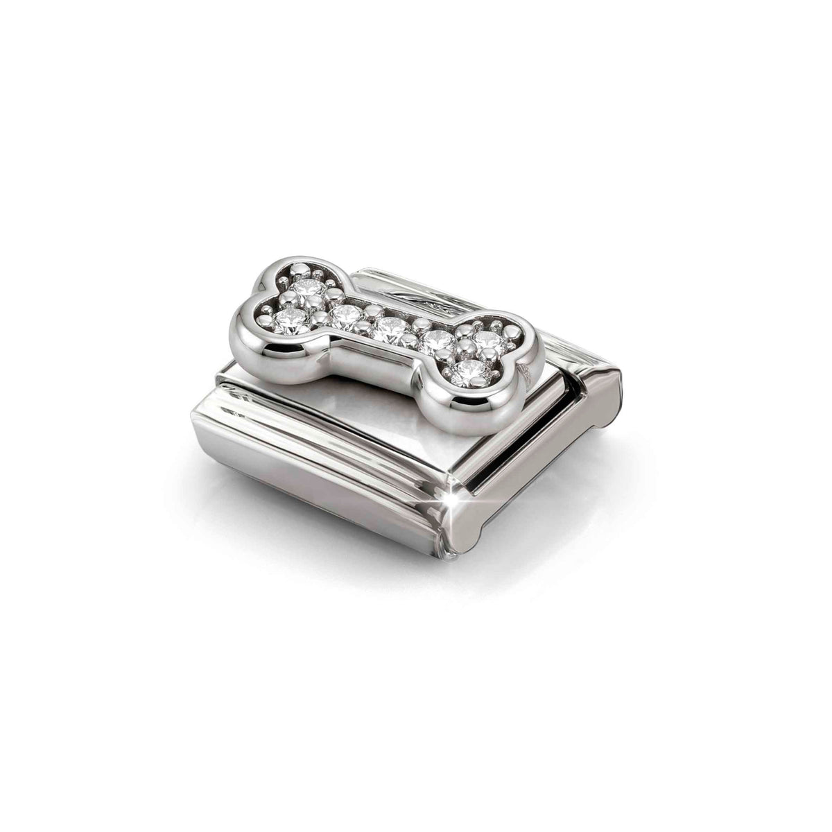 Nomination Composable Link Bone with CZ, 925 Sterling Silver