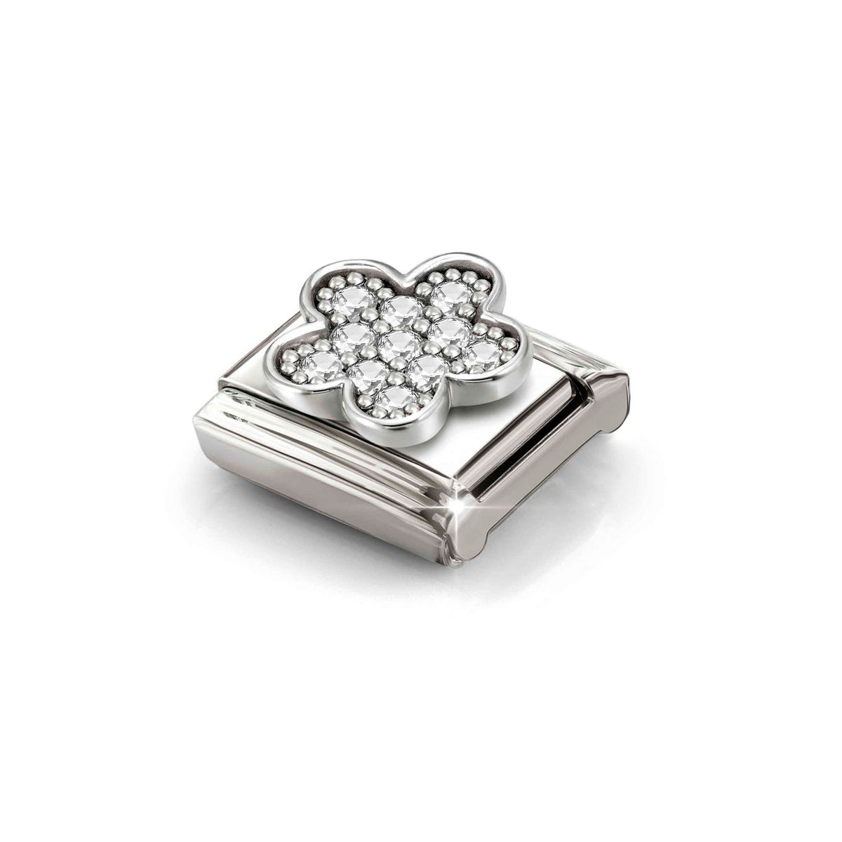 Nomination Composable Link Silver Flower with CZ, 925 Sterling Silver