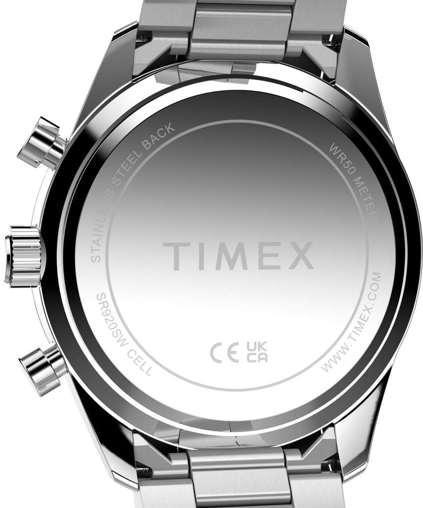 Timex Ridgefield Chronograph Stainless Steel Bracelet Watch Green Dial