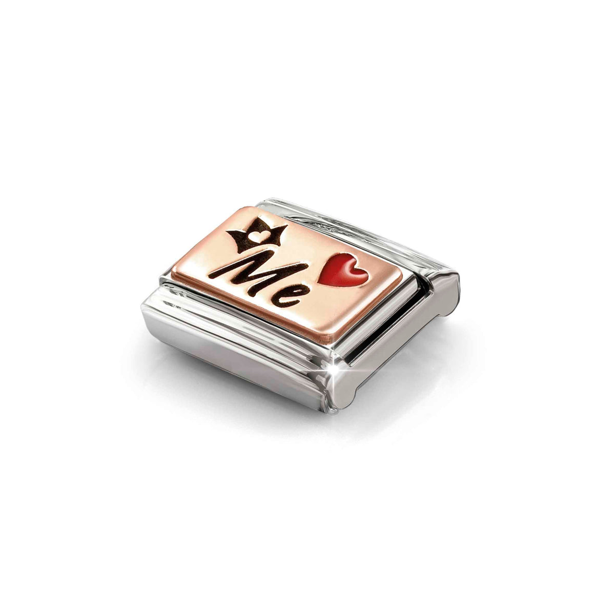 Nomination Composable Link Me, Heart and Crown, 9K Gold Enamel