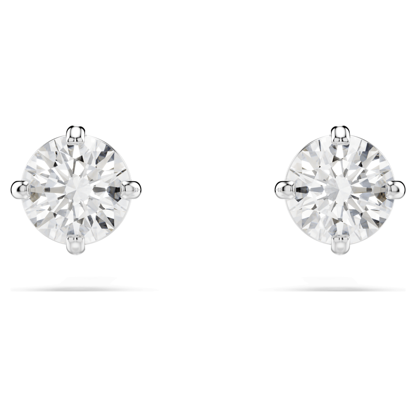 Swarovski Stilla Attract Round Cut White Rhodium Plated Stud Earrings