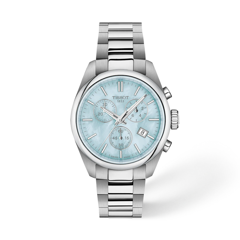 Tissot PR 100 36mm Quartz Chronograph Blue Mother-of-Pearl Dial