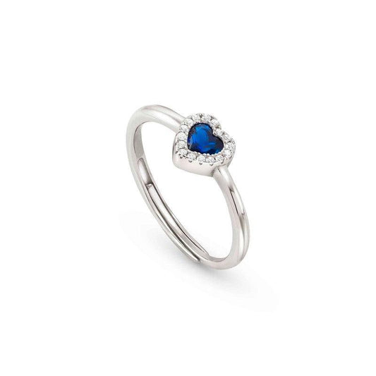 All My Love Ring, Blue Heart with Cubic Zirconia