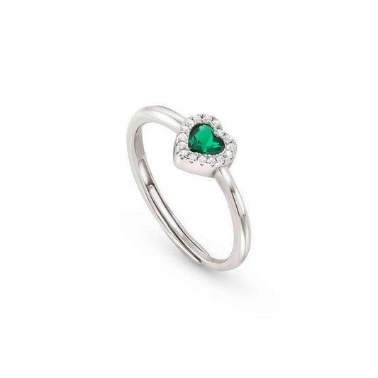 All My Love Ring, Green Heart with Cubic Zirconia