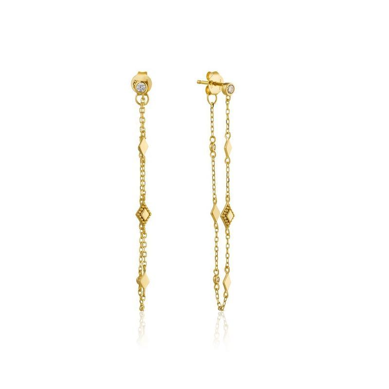 Ania Haie Bohemian Drop Chain Stud Earrings