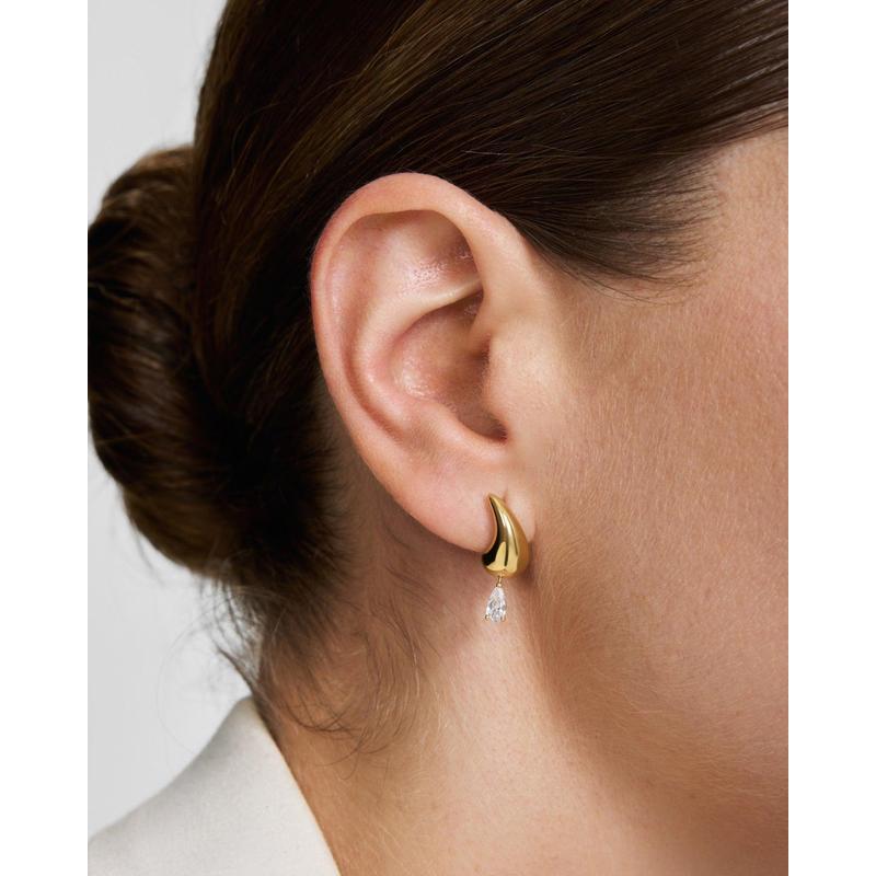 Ania Haie Curved Teardrop Dangle Stud Earrings