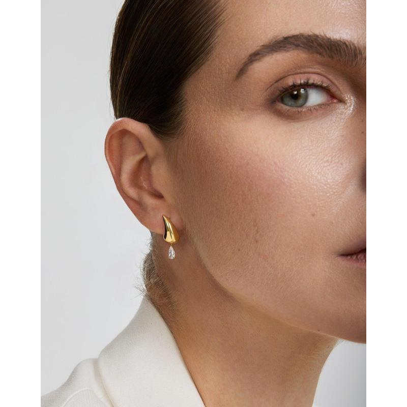 Ania Haie Curved Teardrop Dangle Stud Earrings