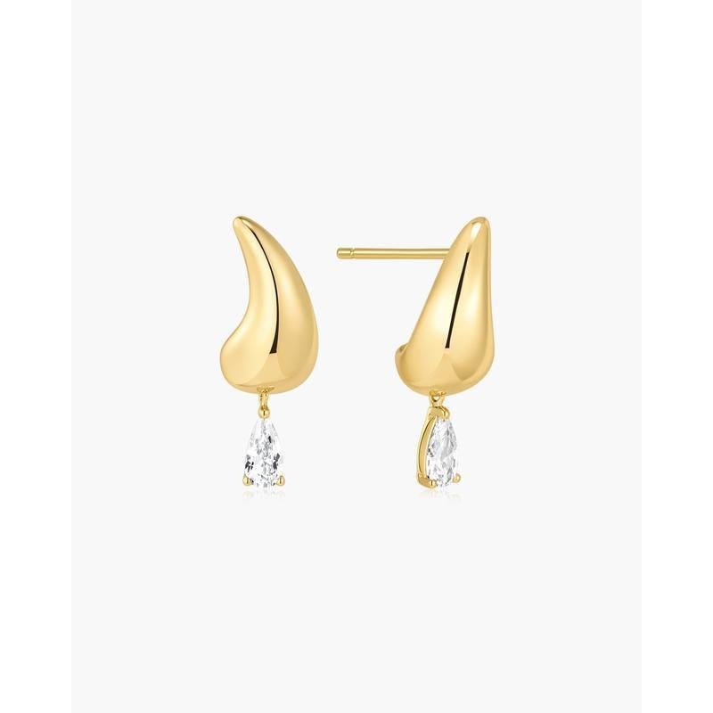 Ania Haie Curved Teardrop Dangle Stud Earrings