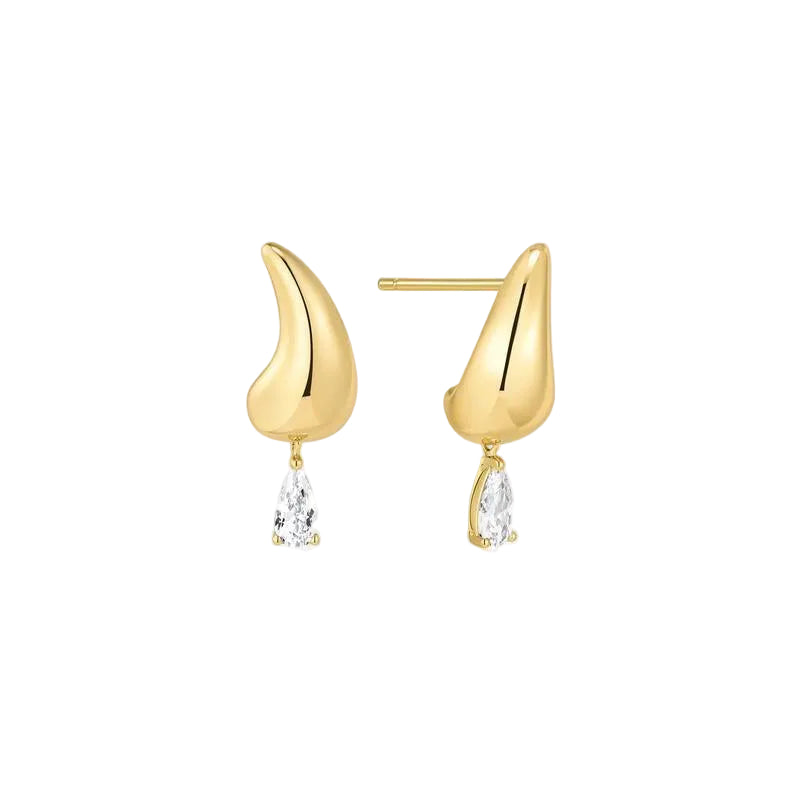 Ania Haie Curved Teardrop Dangle Stud Earrings