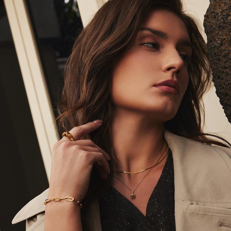 Ania Haie Elegant Gold Flat S-Link Chain Necklace