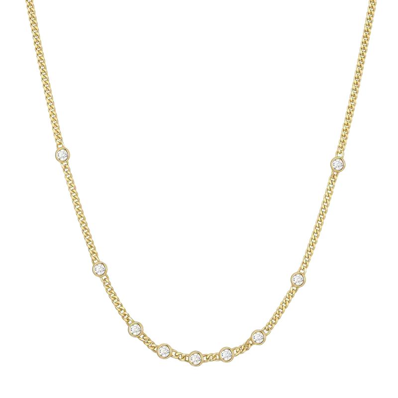 Ania Haie Elegant Gold Multi-Station Round Stone Chain Necklace