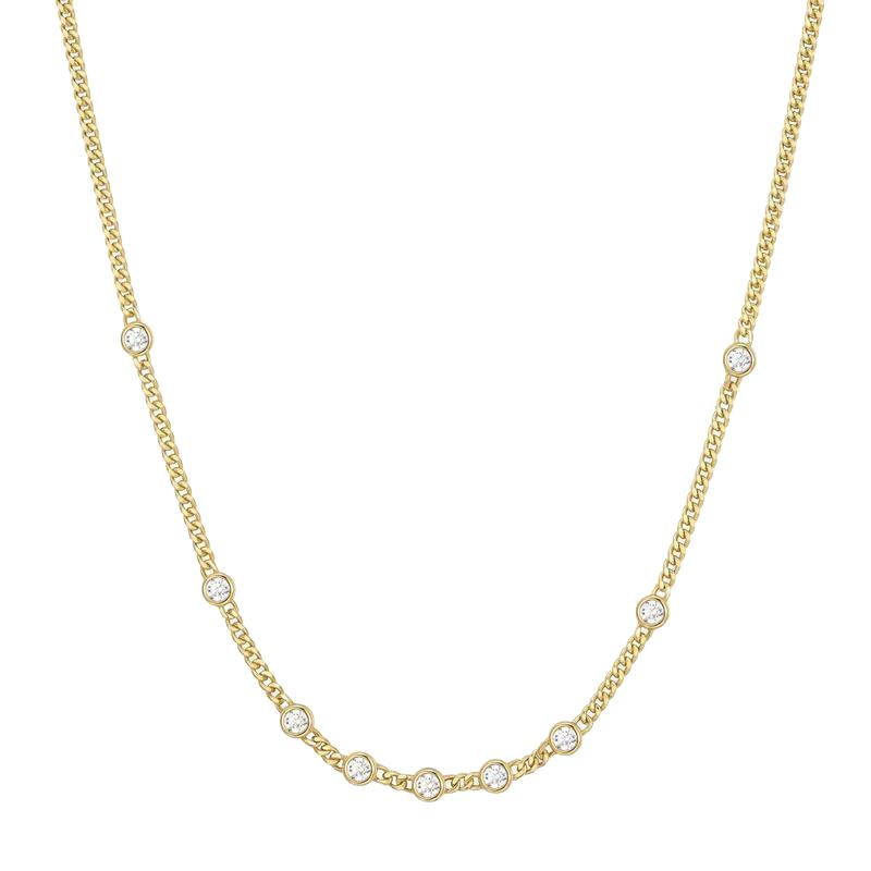 Ania Haie Elegant Gold Multi-Station Round Stone Chain Necklace