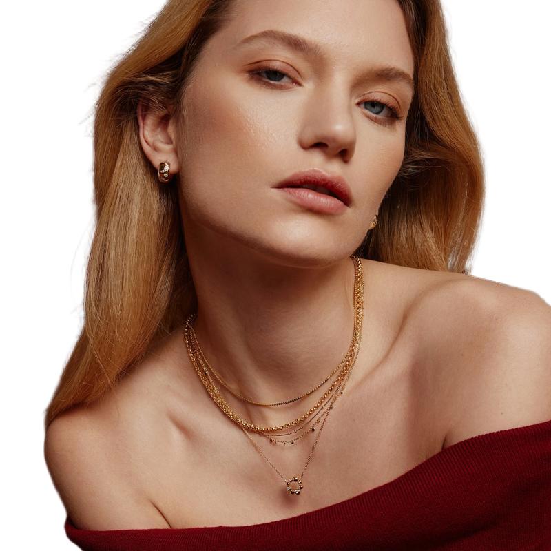 Ania Haie Elegant Gold-Plated Mini Bead Station Necklace