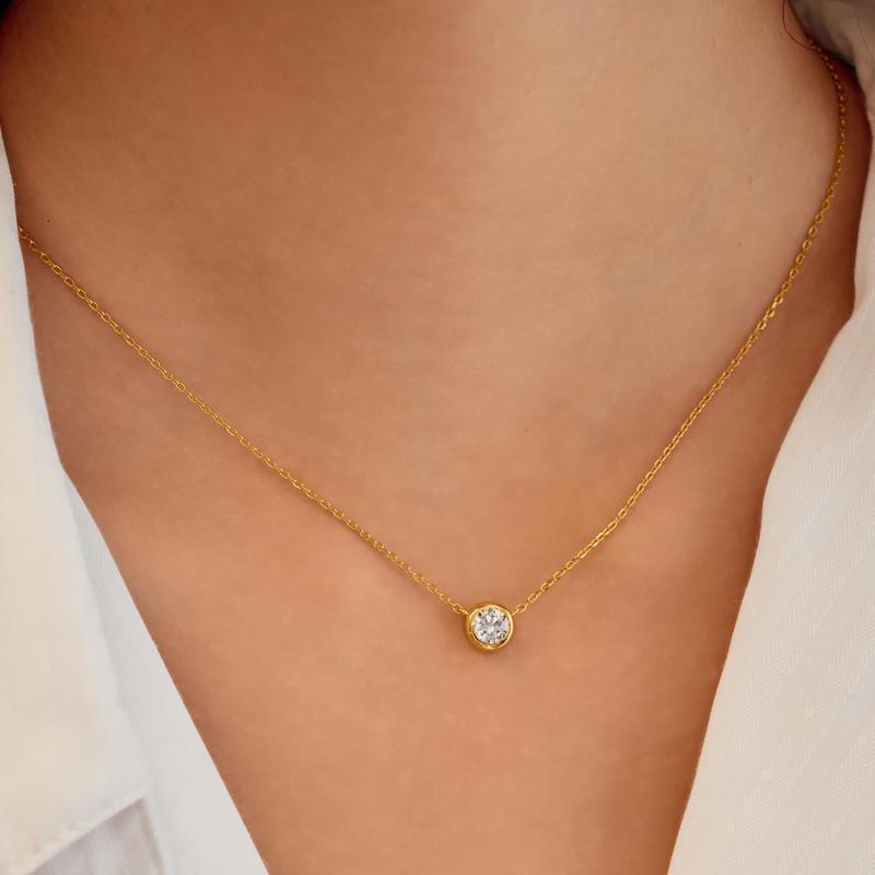 Ania Haie Elegant Gold Silver Solitaire Pendant Necklace