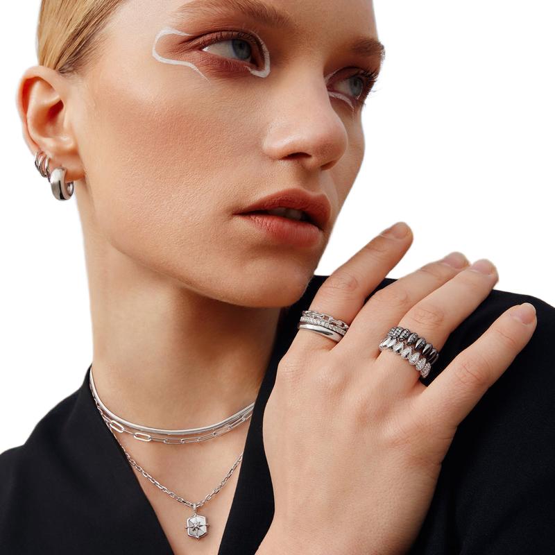Ania Haie Elegant Silver Paper Clip Chain Necklace