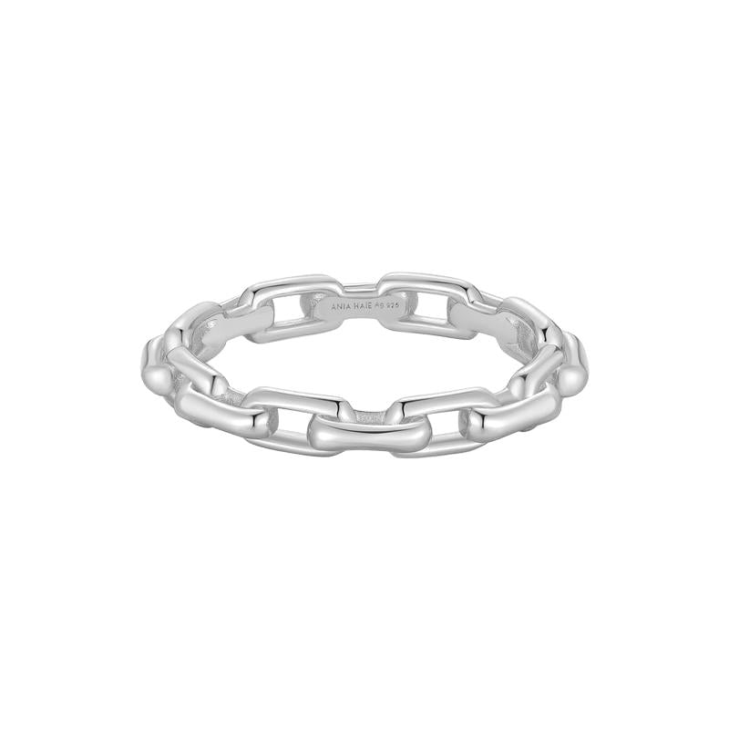 Ania Haie Elegant Sterling Silver Paper Clip Link Ring