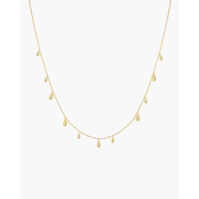 Ania Haie Fluid Light Polished Teardrop Station Necklace