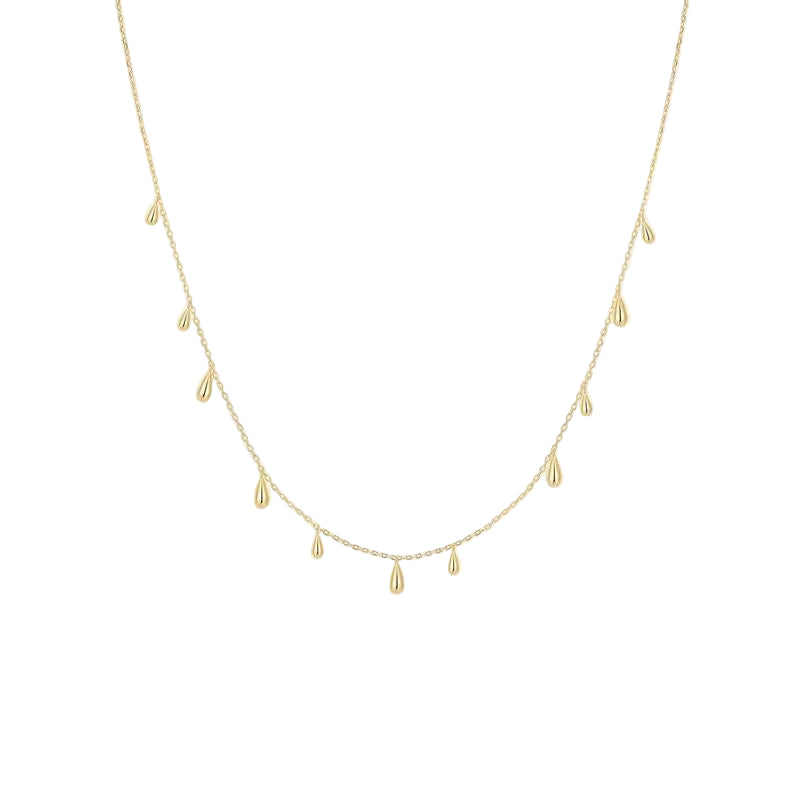 Ania Haie Fluid Light Polished Teardrop Station Necklace