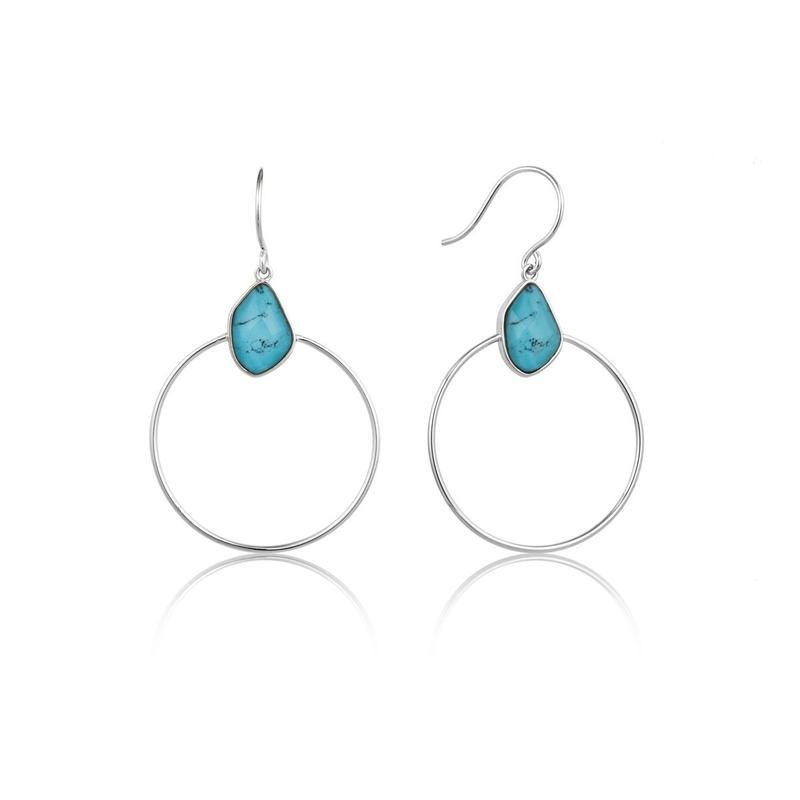 Ania Haie Glow Turq Front Hoop Earrings