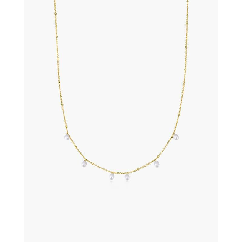 Ania Haie Gold Alternating Pearl & Bead Station Necklace