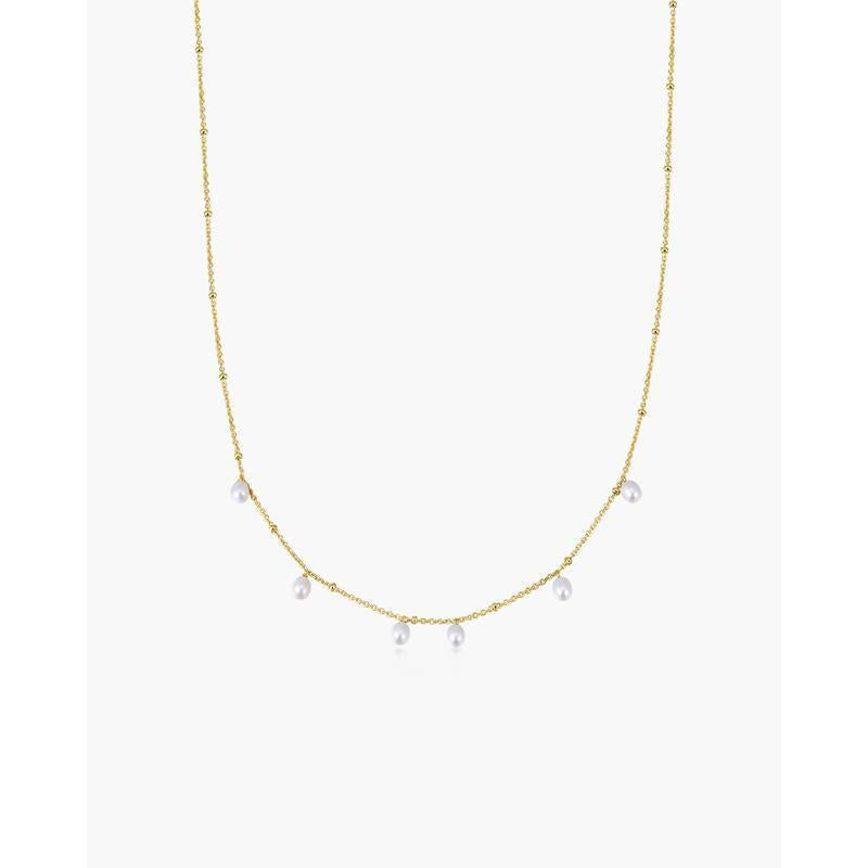 Ania Haie Gold Alternating Pearl & Bead Station Necklace
