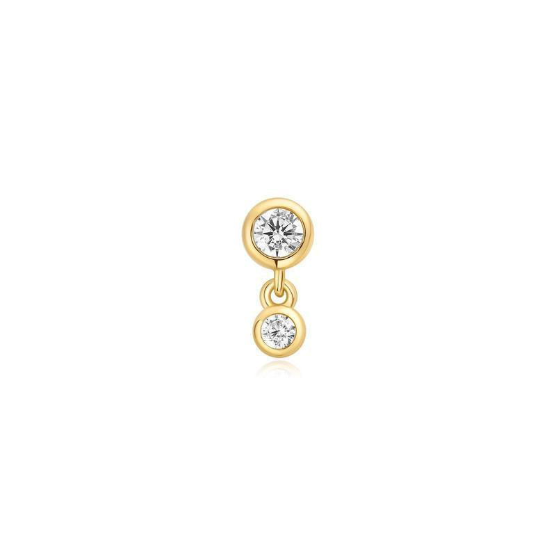 Ania Haie Gold Bezel Dangle Barbell Single Earring