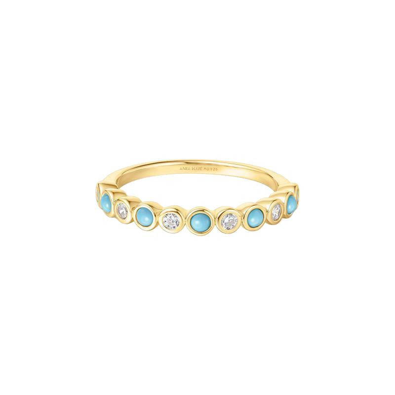 Ania Haie Gold Bezel Lab Created Turquoise Ring