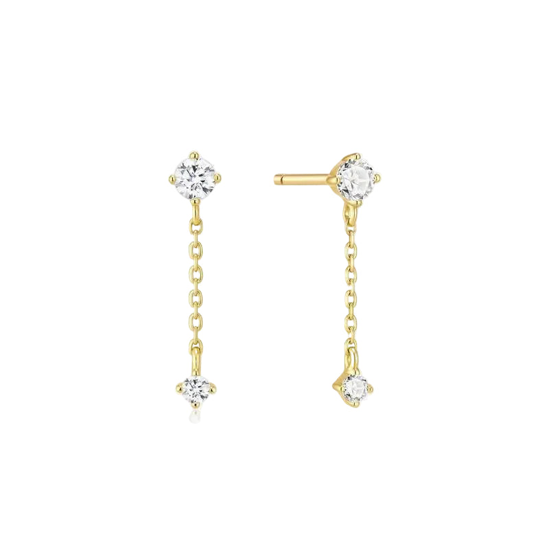 Ania Haie Gold Chain Drop Stud Earrings