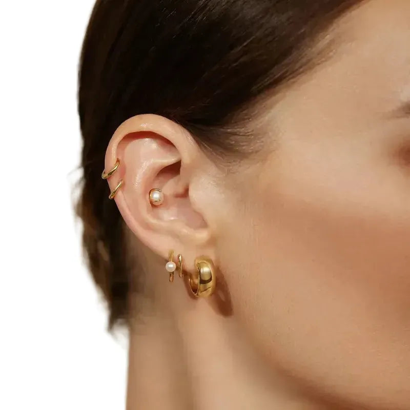 Ania Haie Gold Chubby Medium Huggie Hoop Earrings