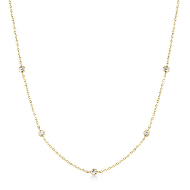 Ania Haie Gold Classic Bezel-Set Station Necklace