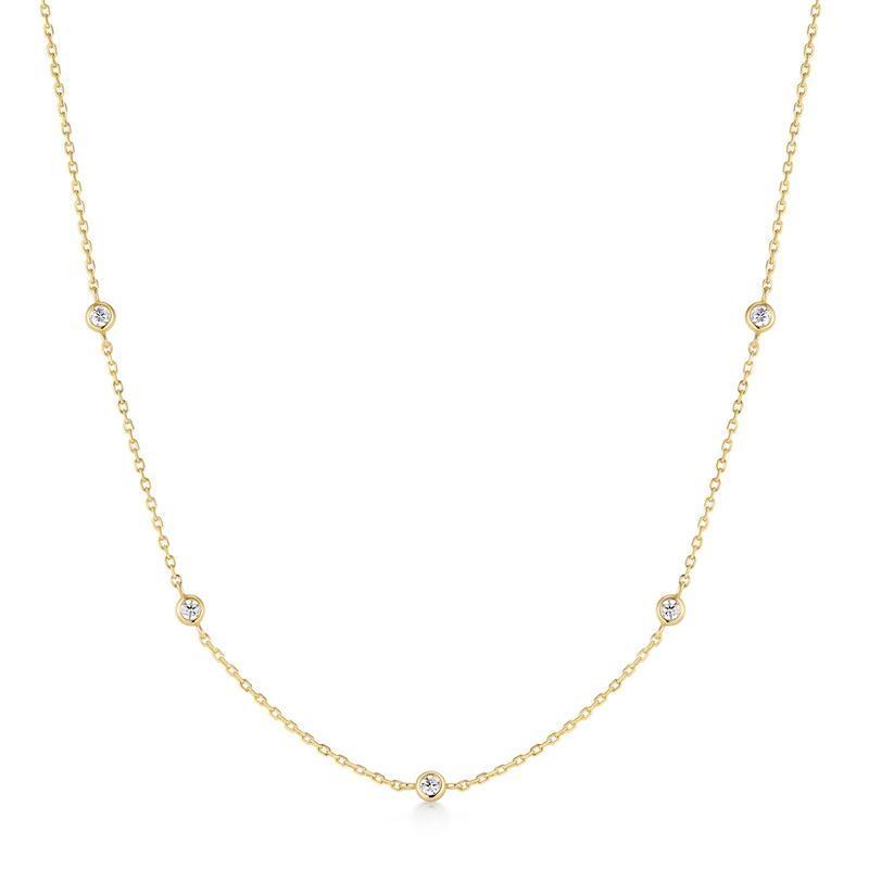 Ania Haie Gold Classic Bezel-Set Station Necklace