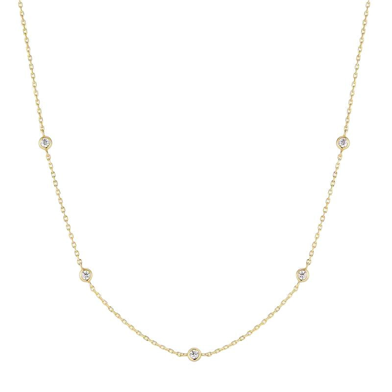 Ania Haie Gold Classic Bezel-Set Station Necklace