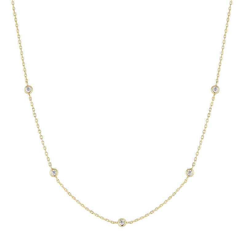 Ania Haie Gold Classic Bezel-Set Station Necklace