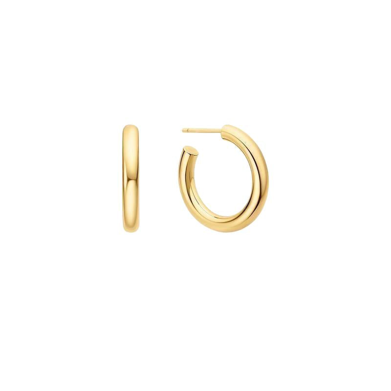 Ania Haie Gold Classic Tube Medium Huggie Hoop Earrings