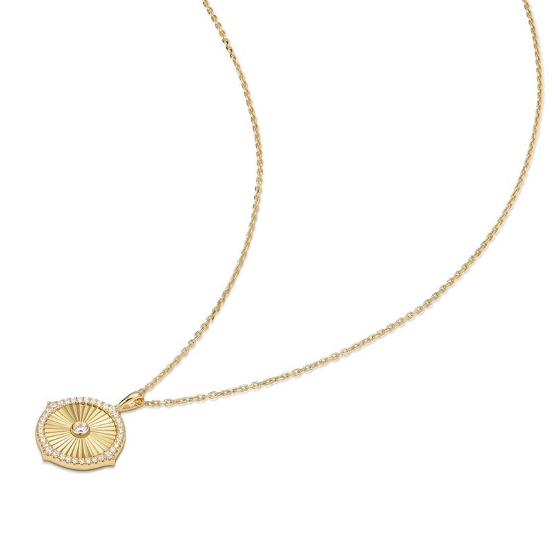 Ania Haie Gold Diamond-Cut Sunny Disc Necklace