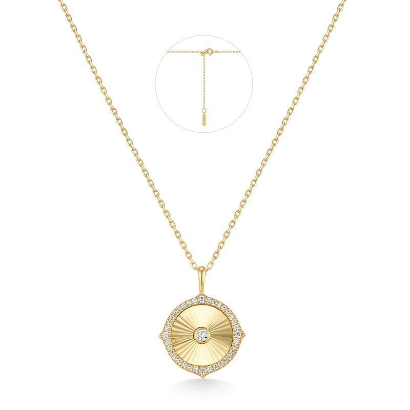Ania Haie Gold Diamond-Cut Sunny Disc Necklace