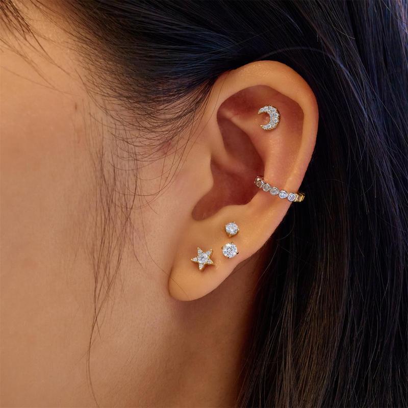 Ania Haie Gold Five-Point Star Barbell Earring