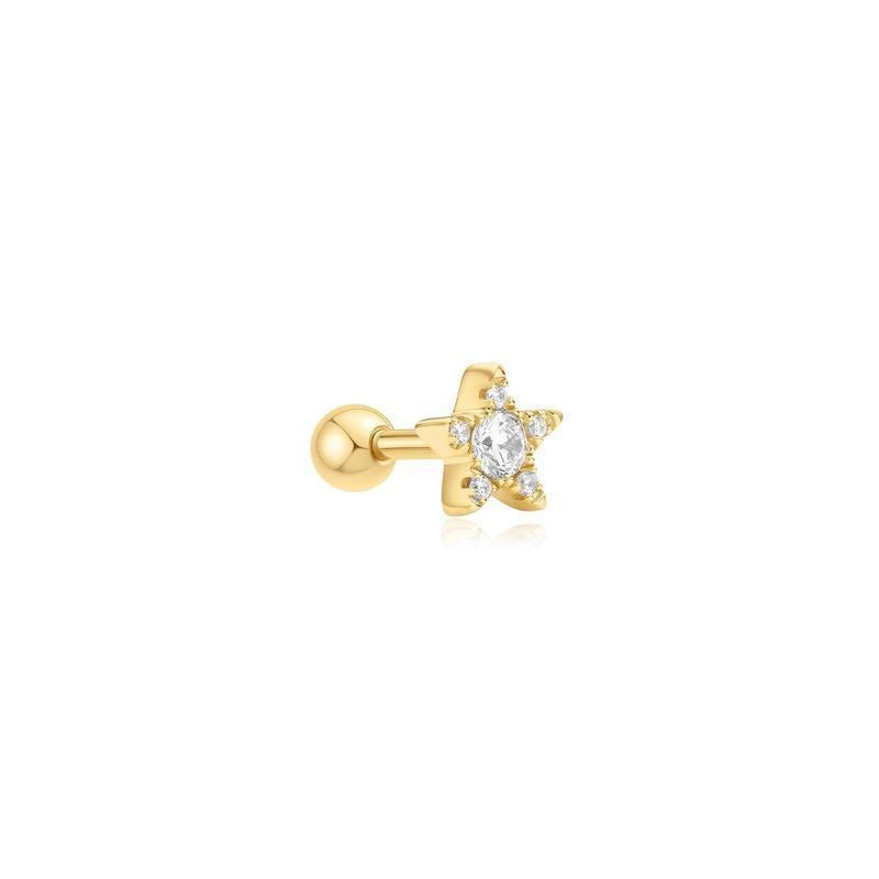 Ania Haie Gold Five-Point Star Barbell Earring