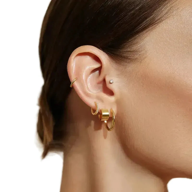 Ania Haie Gold Flat Small Huggie Hoop Earrings