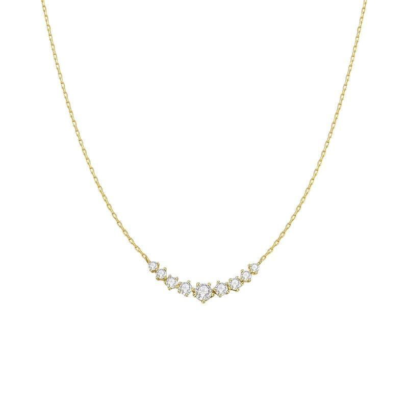 Ania Haie Gold Graduated Pave Arc Necklace